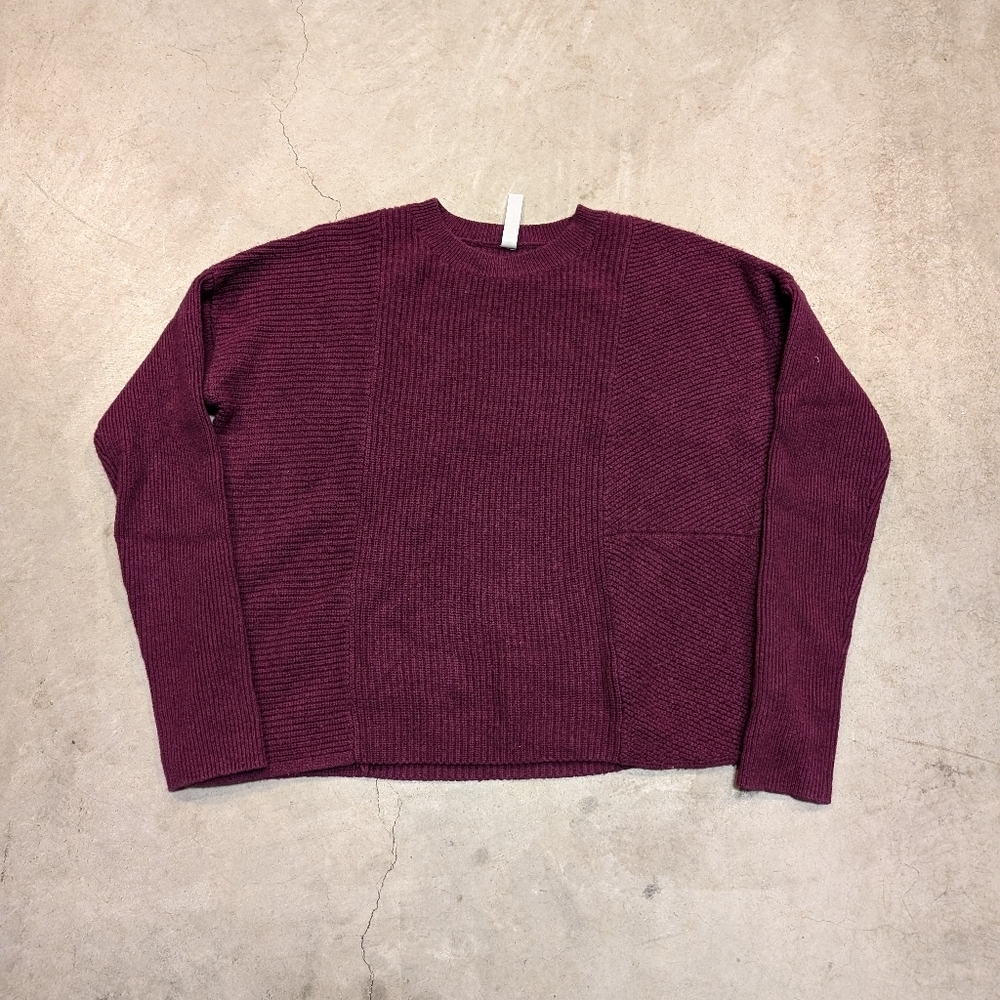 Athleta Turin Wool Women's S Burgundy Sweater Wool/Cashmere Blend